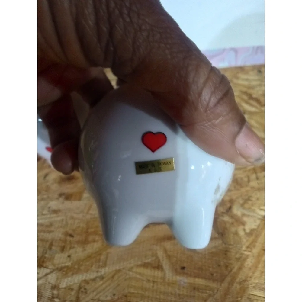 Pair of Piggy Banks (Matching Set — Love Heart Eyes)